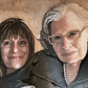 Portrait of a woman with her mother by Maryanne Chisholm